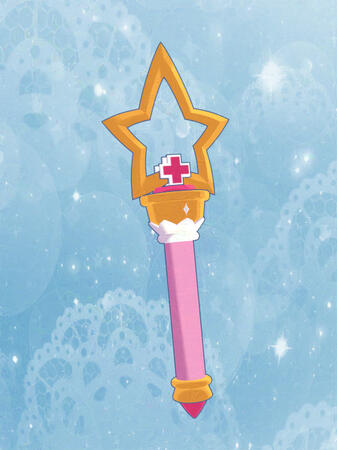 3D model of a rather pointed star-shaped magical girl wand.